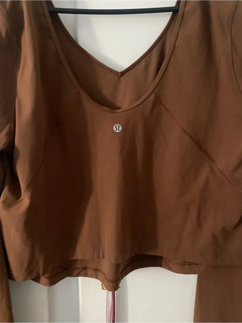 lululemon athletica Brown V-Neck Long Sleeve Top